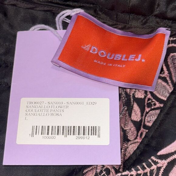 NWT La Double J Patterned Culotte Pants SANGALLO FLOWER Large Pink - Picture 12 of 14